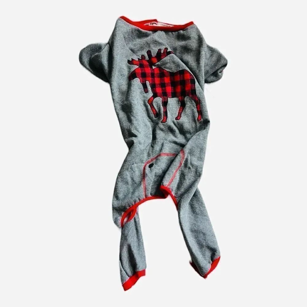 NWT LuvGear Buffalo Plaid Moose Large Breed Dog Pajamas Outfit - Sz 2X